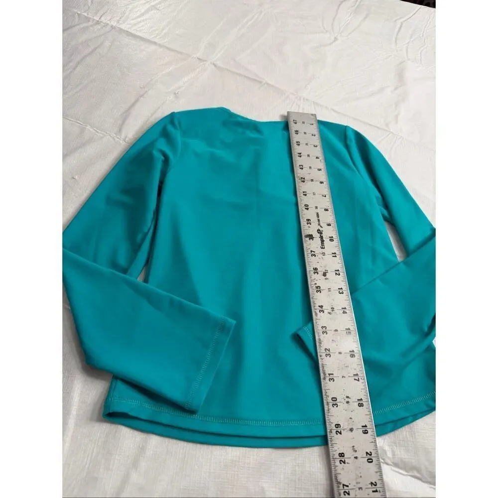 NWT Cabana Life Girls Aqua Blue UPF Rash Guard Top Size 10 New